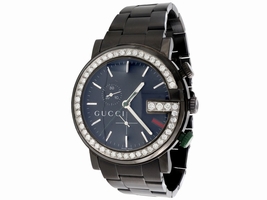 Gucci YA126406 Black PVD Plated Stainless Steel with Black Dial Quartz 44mm Mens Gucci