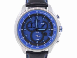 Citizen Eco-Drive AT2180-00L Stainless Steel with Black Leather with Blue Dial 44mm Mens Citizen