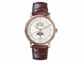 Blancpain Villeret 6263-3642-55 18K Rose Gold & Leather Full Calendar 38mm Mens Blancpain