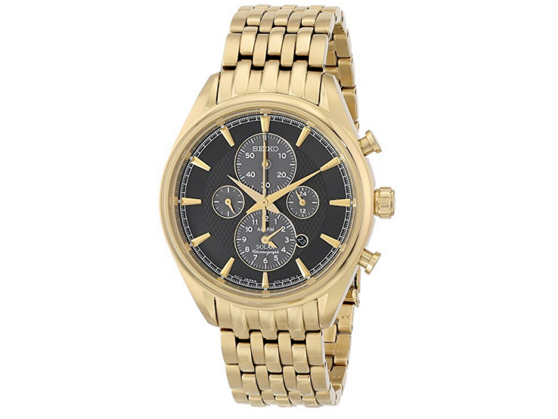 Seiko SSC210 Gold Tone Stainless Steel Quartz 43mm Mens Seiko