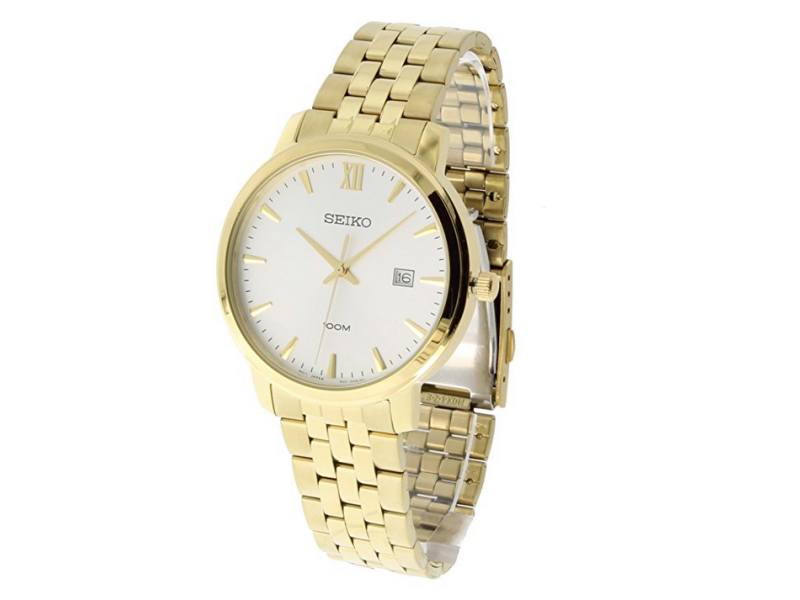 Seiko SUR122 Gold Tone Stainless Steel Quartz 43mm Mens Seiko