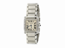 Cartier Tank Francaise 2384 Stainless Steel Diamond Quartz 20.5mm Womens Cartier
