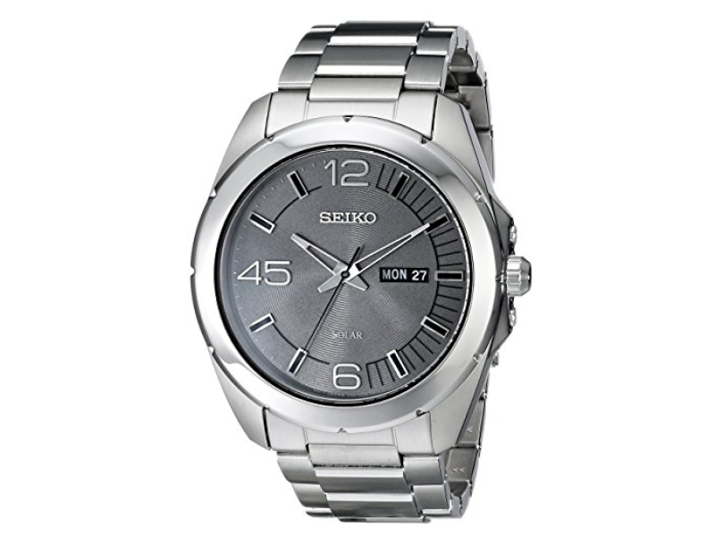 Seiko SNE273 Stainless Steel Gray Dial Quartz 45mm Mens Seiko