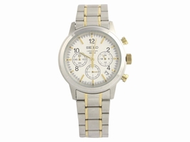 Seiko SSB009 Stainless Steel White Dial Chronograph 40.3mm Mens Seiko