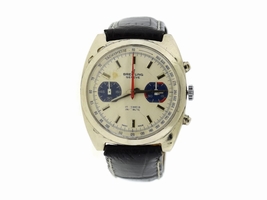 Breitling 17J Incabloc Stainless Steel & Leather Manual Vintage 37mm Mens Breitling