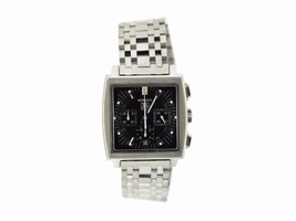 Tag Heuer Monaco CW2111 Stainless Steel Black Dial Automatic 38mm Mens Tag Heuer