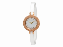 Bulgari B.Zero1 102088 18K Rose Gold/Ceramic White Diamond Dial Quartz 23mm Womens Bulgari