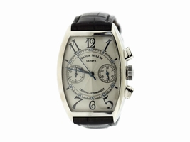 Franck Muller 5850 CC 18K White Gold & Leather Automatic 32mm Mens Franck Muller