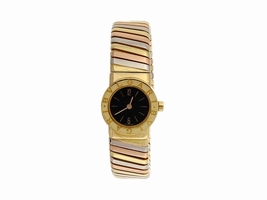 Bulgari Tubogas 18K Yellow, White and Rose Gold Quartz 19.1mm Womens Bulgari
