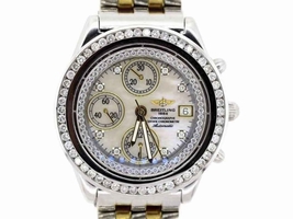 MEN'S BREITLING 2-TONE CHRONOGRAPHE WITH DIAMOND BEZEL Breitling