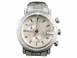 Gucci Ya101334 Custom 101 G Chrono Real 44 MM 8.85 Ct Diamond Mens Gucci