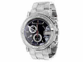 Gucci Ya10133414 Ct Full Diamond Custom White PVD 101 G Real Mens 44 mm Gucci