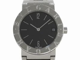 Bulgari Stainless Steel with Black Dial Quartz 30mm Mens Bulgari