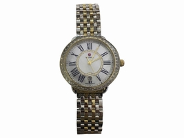Michele Serein MW21B01C5963 Stainless Steel and 18K Yellow Gold Plated 0.61ct Diamond Bezel 34mm Womens Michele