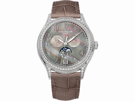 Patek Philippe 4948G-001 18K White Gold / Leather 38mm Womens Patek Phillipe