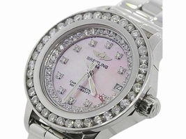 Breitling Colt Stainless Steel With 3ct Diamond Womens Breitling