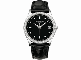 Patek Philippe Calatrava 5297G 18K White Gold / Leather Matt Black Dial Automatic 38mm Mens Patek Phillipe