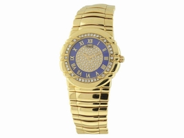 Piaget Tanagra 18K Yellow Gold Lapis Lazuli & Diamond 33mm Piaget