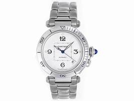Cartier Pasha W31031H3 Stainless Steel Silver Dial Automatic 38mm Men's Cartier