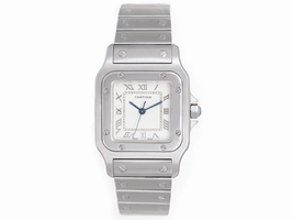 Cartier Santos Stainless Steel White Dial Automatic 41mm Mens Cartier