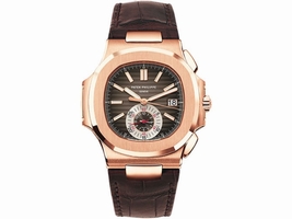 Patek Philippe 5980R 18K Rose Gold with Nautilus Black-Brown Dial Automatic 40.5mm Mens Patek Phillipe