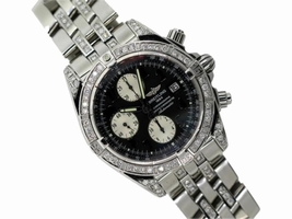 Breitling Chronographe Stainless Steel & Diamond Mens Breitling