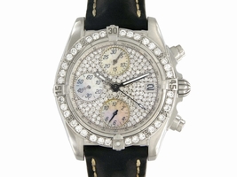 Breitling Cockpit Chronograph A13357 Stainless Steel Mother of Pearl and Diamond 39mm Automatic Mens Breitling