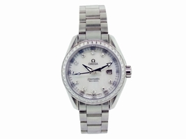 Omega Seamaster Aqua Terra Stainless Steel wDiamond Quartz 30mm Womens Omega