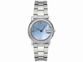 Gucci YA101514 Stainless Steel Blue Mother of Pearl Dial 28mm Womens Gucci