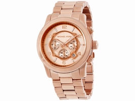 Michael Kors Runway MK8096 Rose Gold Dial Stainless Steel 45mm Mens Michael Kors