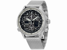 Citizen Skyhawk AT JY8030-83E Stainless Steel Mother of Pearl Quartz 48mm Mens Citizen