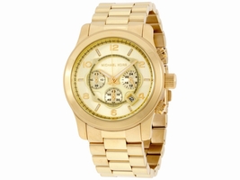 Michael Kors Runway MK8077 Gold Dial Two Tone Gold Stainless Steel 45mm Mens Michael Kors