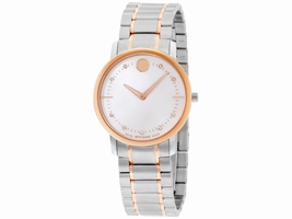 Movado TC 0606692 Rose Gold Tone Stainless Steel Quartz 30mm Womens Movado