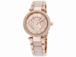 Michael Kors Parker Mini MK6110 Rose Gold Tone 33mm Womens |