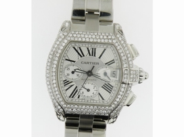 Cartier 2618 Roadster Stainless Steel & Diamond Bezel 43mm Womens |Cartier| Buy at TrueFacet