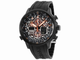 Citizen Navihawk JY8035-04E Black Ion Plated Stainless Steel & Rubber Quartz 48mm Mens Citizen