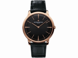 Vacheron Constantin Patrimony 81180/000R-9283 18K Rose Gold & Leather with Black Dial 40mm Mens Vacheron Constantin