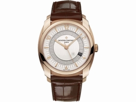 Vacheron Constantin Quai De L'ile 86050/000R-I0P2 18K Rose Gold and Leather with Silver Dial 41mm Mens Vacheron Constantin
