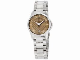 Gucci G-Timeless YA126526 Brown Dial Stainless Steel 27mm Womens Gucci