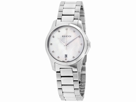 Gucci G-Timeless YA126542 Stainless Steel Mother Of Pearl Dial 27mm Womens Gucci