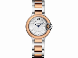 Cartier Ballon Bleu W3BB0005 Stainless Steel & 18K Pink Gold 28mm Womens Cartier
