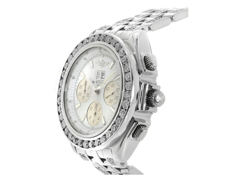 Breitling A44355 Windrider Crosswinds Chronograph & Diamonds Stainless Steel Mens Breitling