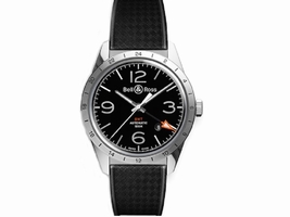 Bell & Ross GMT BR 123-GMT-RUBBE Stainless Steel Mens 43mm Bell & Ross