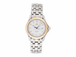 Omega Seamaster 2311.21 120M Swiss Quartz Date 18K Gold & Steel Men's White Omega