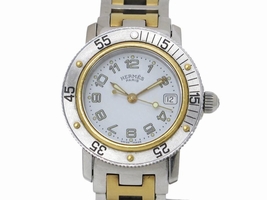 Hermes Clipper Diver CL5 .220 Stainless Steel with Silver Dial Quartz 28mm Womens Hermes