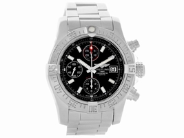 Breitling Aeromarine A13381 Super Avenger Stainless Steel Black Dial 43mm Mens Breitling