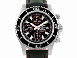 Breitling Aeromarine SuperOcean A13341 Stainless Steel & Rubber Black/Orange Dial Automatic 44mm Mens Breitling