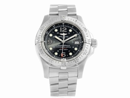 Breitling Aeromarine Superocean A17390 Stainless Steel Black Dial Automatic 44mm Mens Breitling