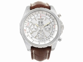 Breitling Bentley A44364 Stainless Steel & Leather Silver Dial Automatic 48.7mm Mens Breitling