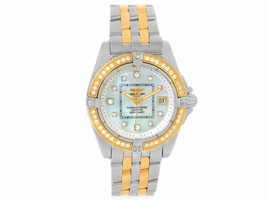 Breitling Cockpit D71356 Stainless Steel 18K Yellow Gold Diamond Quartz 32mm Womens Breitling